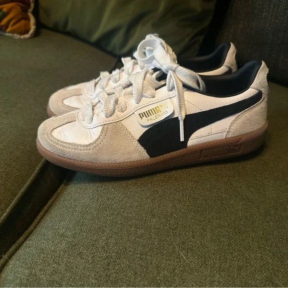 Puma Palermo Black and Cream Sneakers - Picture 2 of 4